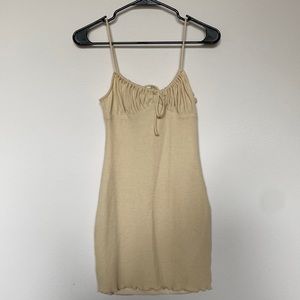 Princess Polly Slow Dancing Mini Dress Beige Sz AU 6